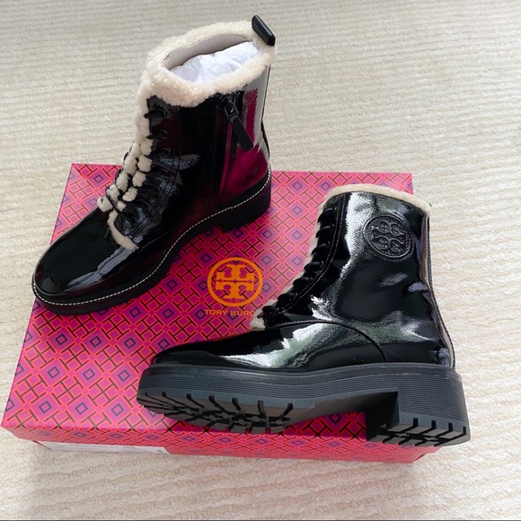 NWT Tory Burch Miller lug sole shearling booties - Picture 10 of 16